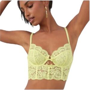 For Love And Lemons Creamsicle Corset Bra Lace Size 38C in Lime Green